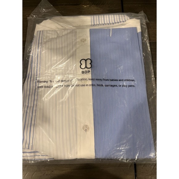 Ser.O.Ya Casual Shirt Teagan Color Block Stripes Cotton Button Up Unisex (M) - Picture 10 of 10